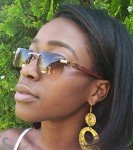 Slim Rimless Rectangular Metal & Wood Aviators