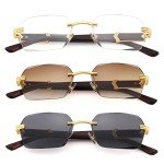 Hycredi Retro Rimless Rectangle Sunglasses for Everyone