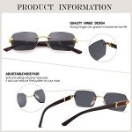 Hycredi Retro Rimless Rectangle Sunglasses for Everyone