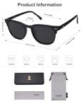 SOJOS Retro Square Polarized Sunglasses - Black/Grey