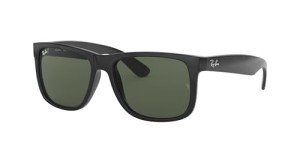 Ray-Ban Justin Black Rectangular Sunglasses 55mm