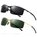 SUNGHT Polarized Men's Lightweight Rectangular Sunglasses