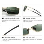 SUNGHT Polarized Men's Lightweight Rectangular Sunglasses