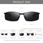 SUNGHT Polarized Men's Lightweight Rectangular Sunglasses