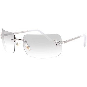 Trendy Rimless Rectangle Sunglasses for Women