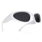 GUVIVI Oval Wrap Around Fashion Sunglasses