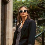 Trendy Polarized Designer Sunglasses - White/Grey Frame