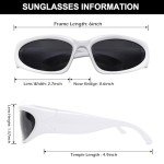 GUVIVI Oval Wrap Around Fashion Sunglasses