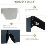 Stylish Mirrored Flat Top Square Sunglasses