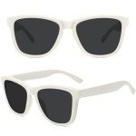 Trendy Polarized Designer Sunglasses - White/Grey Frame