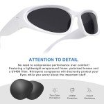 GUVIVI Oval Wrap Around Fashion Sunglasses