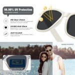 Trendy Polarized Designer Sunglasses - White/Grey Frame