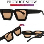 AIEYEZO Square Sunglasses in Matte Black/Brown