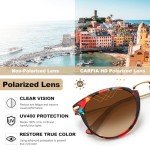 CARFIA Women's Polarized Brown Gradient Sunglasses