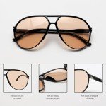 Retro Oversized 70s Aviator Sunglasses for Everyone