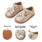 Felix & Flora Toddler Little Girl Gold Mary Jane Dress Shoes Size 8 - Ballet Flats Girl Party School Wedding