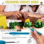 MODDA Crochet Kit for Beginners - Beginner Crochet Starter Kit with Easy-to-Follow Video Tutorials, Learn to Crochet Kits for Adults and Kids, DIY Knitting Supplies, Cactus Kit, 4 Pack Plants Family