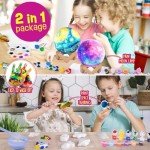 Paint Your Own Moon Lamp Kit, DIY 3D Space Moon Night Light, Art Supplies Arts & Crafts Kit, Arts and Crafts for Kids Ages 8-12, Toys Girls Boy Birthday Christmas Gift Ages3 4 5 6 7 8 9 10 11 12+,