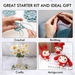 113 Piece Crochet Kit with Yarn Set– 1600 Yards Assorted Yarn for Knitting and Crochet, 73PCS Crochet Accessories Set Including Ergonomic Hooks, Knitting Needles & More Ideal Beginner Kit