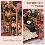 INSGEN DIY Miniature Dollhouse Greenhouse Building Room Kit, Wooden Diorama Book Nook House Kits Build Crafts for Adults, Mini Street Tiny Library House Making Kit 1:24 Scale
