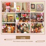 INSGEN DIY Miniature Dollhouse Greenhouse Building Room Kit, Wooden Diorama Book Nook House Kits Build Crafts for Adults, Mini Street Tiny Library House Making Kit 1:24 Scale