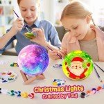 Paint Your Own Moon Lamp Kit, DIY 3D Space Moon Night Light, Art Supplies Arts & Crafts Kit, Arts and Crafts for Kids Ages 8-12, Toys Girls Boy Birthday Christmas Gift Ages3 4 5 6 7 8 9 10 11 12+,