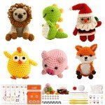 6PCS Crochet Kit for Beginners with Upgraded Premium Custom Yarn, Knitting Kit with Step-by-Step Video Tutorials , Ideal DIY Craft Gift for Crochet Lovers, New Amigurumi Crochet Animal Kits for Adults