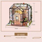 INSGEN DIY Miniature Dollhouse Greenhouse Building Room Kit, Wooden Diorama Book Nook House Kits Build Crafts for Adults, Mini Street Tiny Library House Making Kit 1:24 Scale