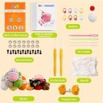 6PCS Crochet Kit for Beginners with Upgraded Premium Custom Yarn, Knitting Kit with Step-by-Step Video Tutorials , Ideal DIY Craft Gift for Crochet Lovers, New Amigurumi Crochet Animal Kits for Adults
