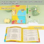 ZMAAGG Beginners Crochet Kit, Crochet Animal Kit, Knitting Kit with Yarn, Polyester Fiber, Crochet Hooks, Step-by-Step Instructions Video, Crochet Starter Kit for Beginner DIY Craft Art (Dinosaur)