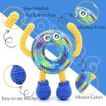 4 Pack Rainbow Beginner Crochet Yarn for Crocheting Knitting Multicolor Cotton Crochet Yarn for Beginners with Easy-to-See Stitches Cotton-Nylon Blend Easy Yarn for Beginners(Neon Green Blue)