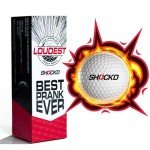 SHOCK'D GOLF BALLS - The World's Loudest Golf Ball - Viral Prank Ball (Sleeve of 3, Novelty) - White Dot Botton