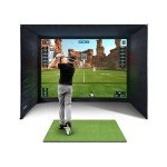 SimSpace Golf Simulator Enclosure with Impact Display Projection Screen, use with All Golf Launch Simulators and Monitors.