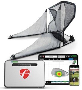 FlightScope Mevo+ Golf Simulator, Pro Package, Face Impact Location, The Net Return Pro Series V2 Golf Net with Side Barriers | 60 Data Parameters, Multicam, 12 Courses, Shot Tracer | Indoor & Outdoor