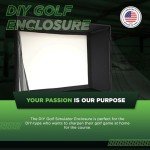 DIY Golf Simulator Enclosure - Easy-Setup Golf Simulators for Home Include SIGPRO Premium Screen, Enclosure Surround, Protective Foam Padding, and More - for Quality Golf Practice, 8’4” x 8’4” x 5’