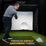 SimSpace Golf Simulator Enclosure with Impact Display Projection Screen, use with All Golf Launch Simulators and Monitors.