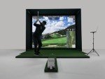 Full Swing Kit Studio Golf Simulator - All-in-One Indoor Golf Solution Includes Kit Launch Monitor, 12' Enclosure Impact Screen & Net, Turf, PC FS Golf, Projector & Floor Mount