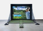 Full Swing Kit Studio Golf Simulator - All-in-One Indoor Golf Solution Includes Kit Launch Monitor, 12' Enclosure Impact Screen & Net, Turf, PC FS Golf, Projector & Floor Mount