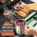BBQ Basting Pot with Brushes,Grilling Gifts for Men,Christmas Stocking Stuffers BBQ Grill Gifts for Dad，Premium Stainless Steel 304 Barbecue Basting Pot Basting Brush Set，BBQ Sauce Pot Cooking Gifts Grill Gadgets Accessories for Men