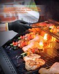 ANBOSON BBQ Gloves for Cooking Baking Grilling, 100 Count Disposable Nitrile Gloves and 4 Count Cotton Glove Liners Washable (10mil Nitrile, Large)