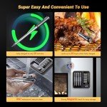 Wireless Meat Thermometer with 4 Probes, Inkbird WiFi Digital Food Thermometer for Turkey Beef Rotisserie Grill Oven,Unlimited Range Dishwasher Waterproof Bluetooth Meat Thermometer for iOS & Android