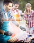 ANBOSON BBQ Gloves for Cooking Baking Grilling, 100 Count Disposable Nitrile Gloves and 4 Count Cotton Glove Liners Washable (10mil Nitrile, Large)
