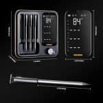 Wireless Meat Thermometer with 4 Probes, Inkbird WiFi Digital Food Thermometer for Turkey Beef Rotisserie Grill Oven,Unlimited Range Dishwasher Waterproof Bluetooth Meat Thermometer for iOS & Android