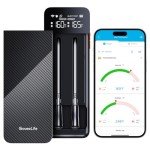 GoveeLife Wireless Meat Thermometer with 2 Probes, Unlimited Range WiFi Meat Thermometer with Digital LCD Rechargeable Base, APP Recipes, Bluetooth Food Cooking Thermometer for BBQ Grill, Oven, Smoker