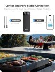 GoveeLife Wireless Meat Thermometer with 2 Probes, Unlimited Range WiFi Meat Thermometer with Digital LCD Rechargeable Base, APP Recipes, Bluetooth Food Cooking Thermometer for BBQ Grill, Oven, Smoker