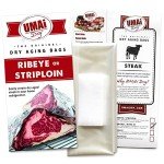 UMAi Dry Aging Bag for Steaks - Pack of 3 I Dry Age Bags for Meat, Ribeye & Striploin Steak up to 12-18lbs, Home Steak Ager Refrigerator Bags, NO Vacuum Sealer Required, Tender Aged Beef in 28-45 Days