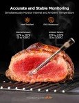 GoveeLife Wireless Meat Thermometer with 2 Probes, Unlimited Range WiFi Meat Thermometer with Digital LCD Rechargeable Base, APP Recipes, Bluetooth Food Cooking Thermometer for BBQ Grill, Oven, Smoker