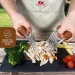 Kitchen Mama Meat Claws: BBQ Meat Smoking, Shredding, Pulling Pork, Beef, Chicken, Turkey. Stainless Steel with Wooden Handle Meat Shredder Claws Perfect for Grill Masters(1 Pair)