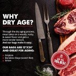 UMAi Dry Aging Bag for Steaks - Pack of 3 I Dry Age Bags for Meat, Ribeye & Striploin Steak up to 12-18lbs, Home Steak Ager Refrigerator Bags, NO Vacuum Sealer Required, Tender Aged Beef in 28-45 Days
