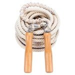 Corde à sauter ajustable avec poignées en bois